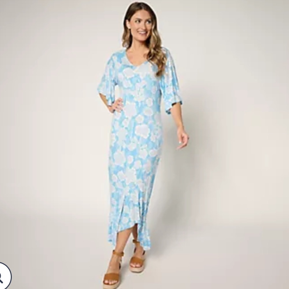 Peace Love World Boheme petite knit flutter sleeve dress